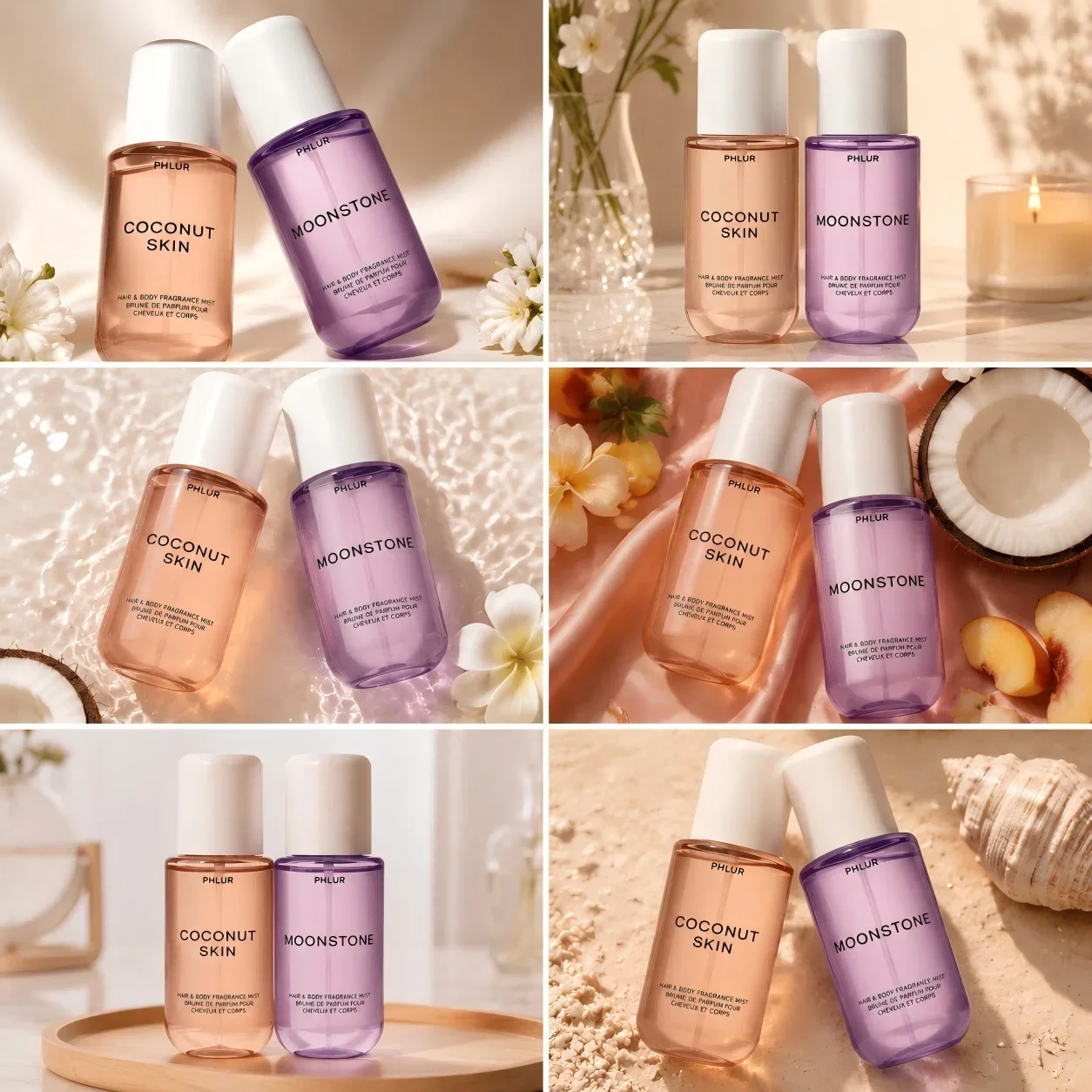 Perfume Fragrance Hair Spray - PHLUR 코코넛 스킨 & 문스톤 헤어