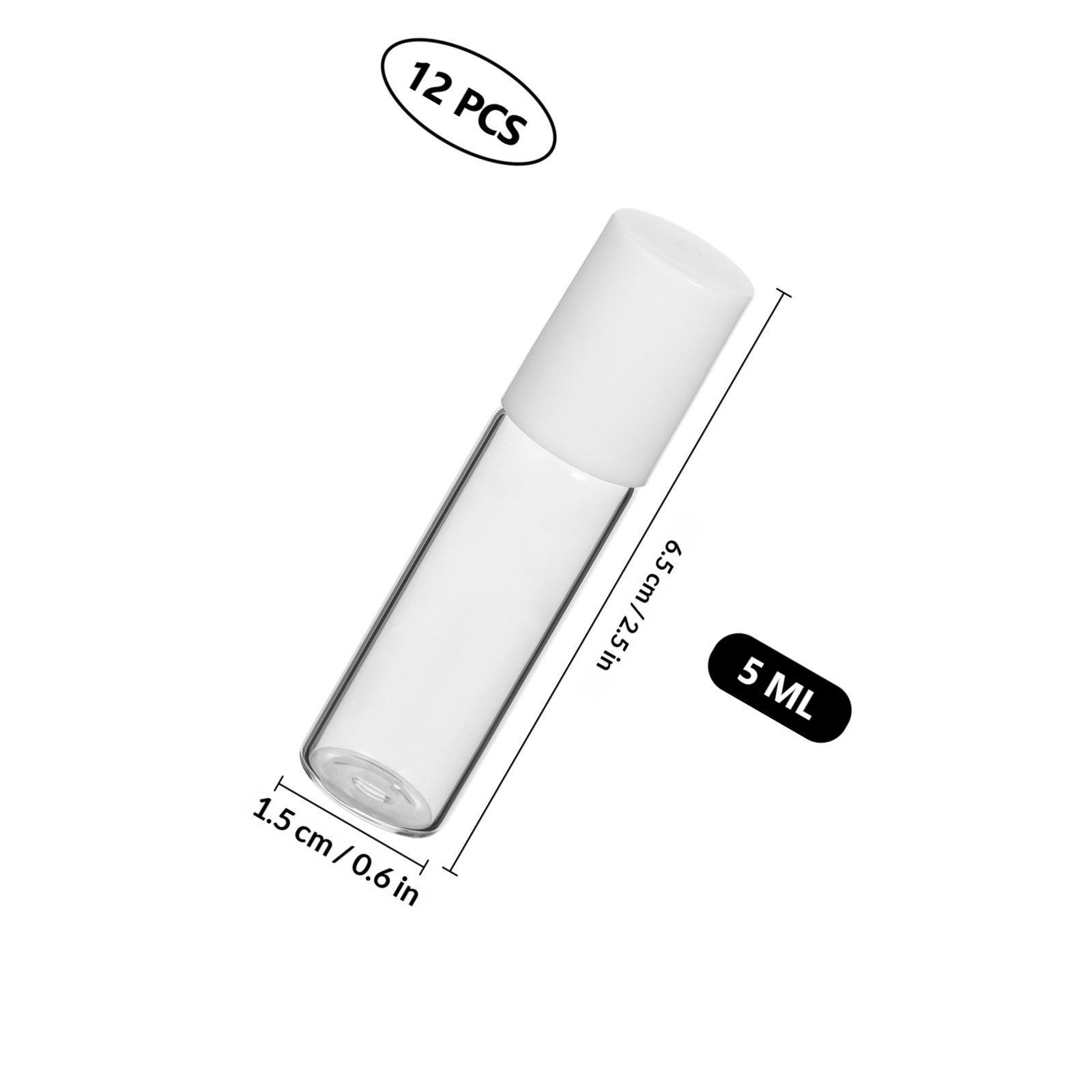 12Pcs 5Ml 유리 에센셜 오일 롤러 병 향수용 빈 - On Perfume & Fragrance Kota Bogor 리뷰 및 가격