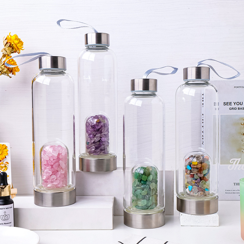 천연 크리스탈 유리 물병, 보석 인퓨저 포함, 로즈 쿼 - Rose Water Spray 리뷰 및 가격