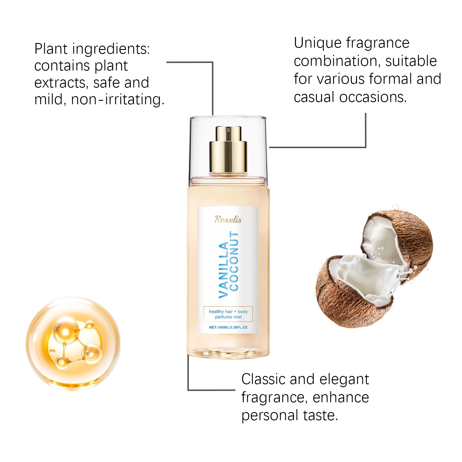 록셀리스 바닐라 코코넛 헤어 & 바디 퍼퓸 미스트, 오 - Perfume Fragrance Hair Spray 리뷰 및 가격